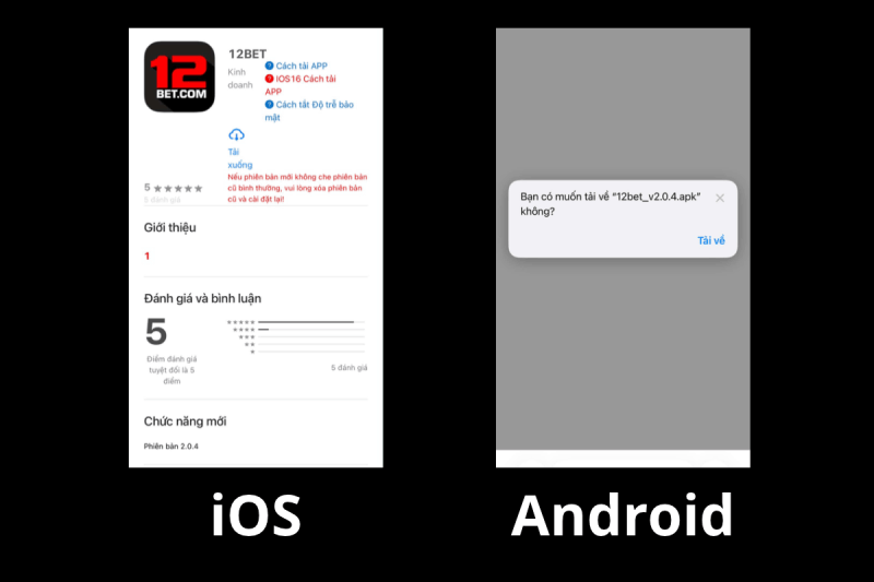 cài đặt app 12BET
