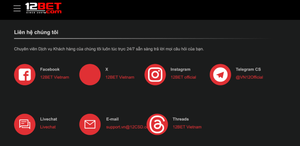 liên hệ 12BET